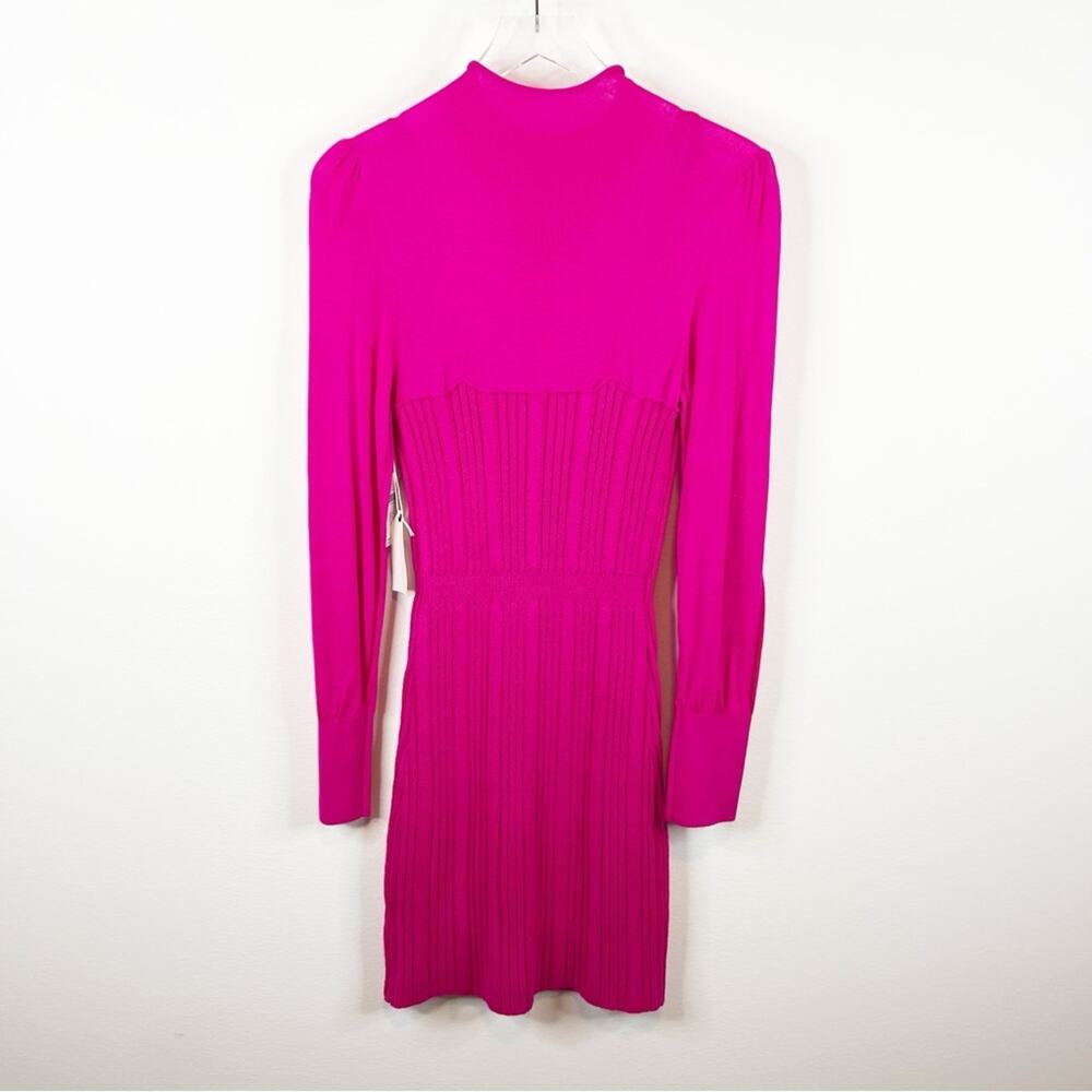 NWT Anthropologie‎ Bodycon Turtleneck Mini Length Sweater Dress M Pink - Picture 3 of 7